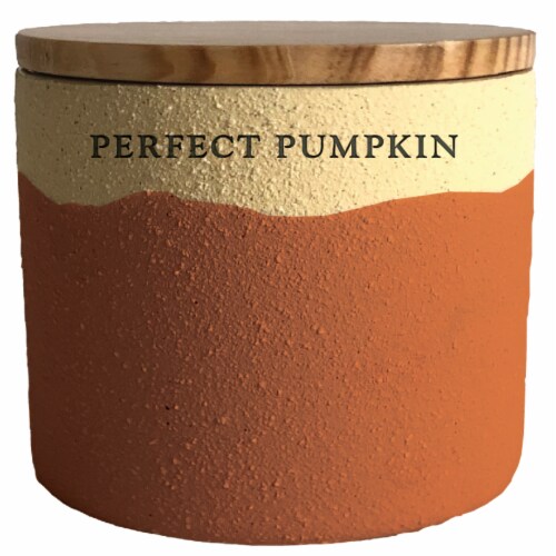 14.5 oz Ceramic Perfect Pumpkin Scented Jar Candle - Fall Collection Perspective: front
