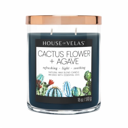 House of Velas® Cactus Flower + Agave Jar Candle Perspective: front