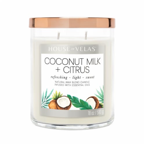 House of Velas® Coconut Milk + Citrus Jar Candle Perspective: front