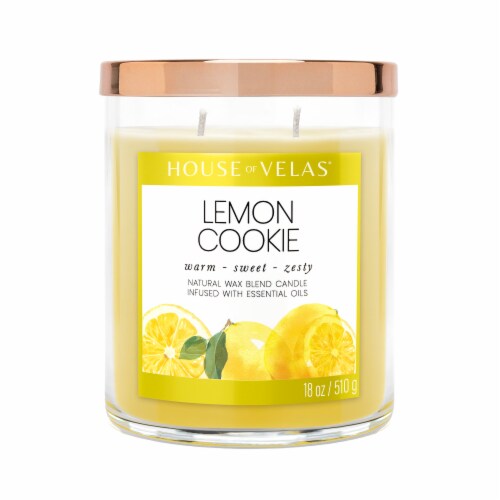 House of Velas® Lemon Cookie Scent Jar Candle Perspective: front