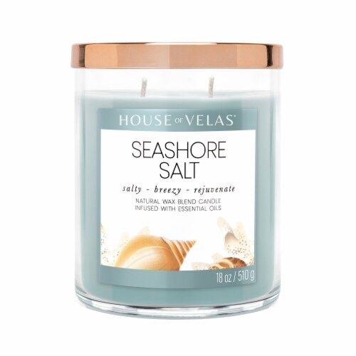 House of Velas® Seashore Salt Jar Candle Perspective: front