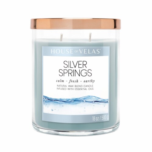 House of Velas® Silver Springs Jar Candle Perspective: front