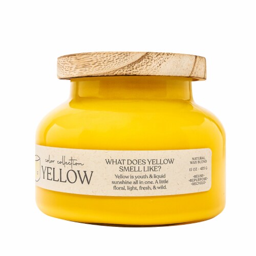Aroma From Nature House of Velas Jar Candle Yellow Perspective: front
