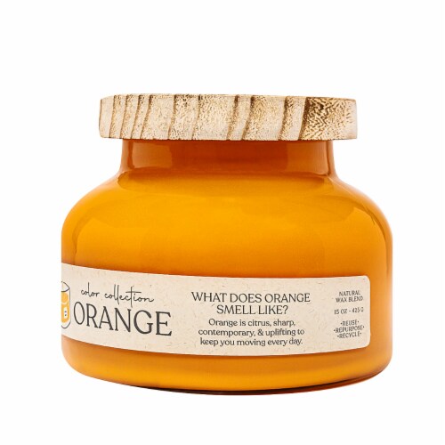 Aroma From Nature House of Velas Color Collection Jar Candle Orange Perspective: front