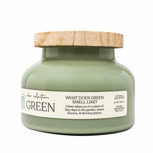 Aroma From Nature House of Velas Color Collection Jar Candle Green Perspective: front