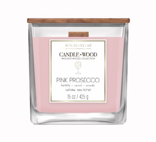 House of Velas® Jar Candle Pink Prosecco Perspective: front