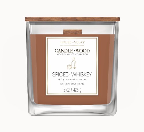 House of Velas® Jar Candle Spiced Whiskey Perspective: front