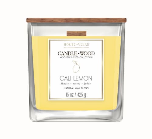 House of Velas® Jar Candle Cali Lemon Perspective: front