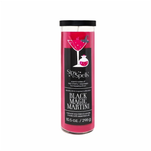 House of Velas Halloween Jar Candle Black Magic Martini Perspective: front