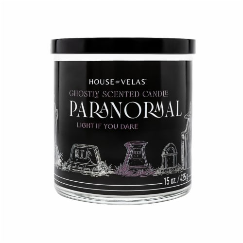 House of Velas™ Halloween Jar Candle Paranormal Perspective: front