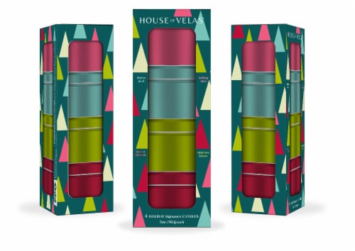 House fo Velas Christmas Tin Candle Gift Set Perspective: front