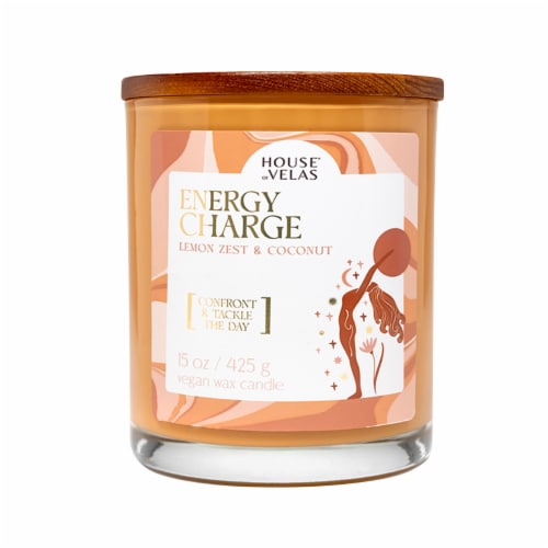 House of Velas Jar Candle Energy Charge Perspective: front
