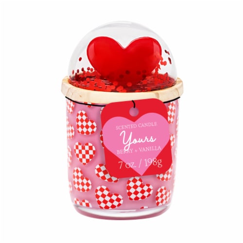 House of Velas Yours Berry + Basil Valentine's Day Globe Scented Candle Perspective: front
