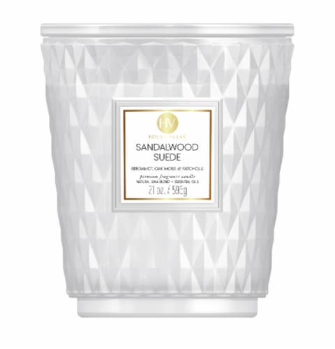 House of Velas Scented Jar Candle - Sandalwood & Suede Perspective: front