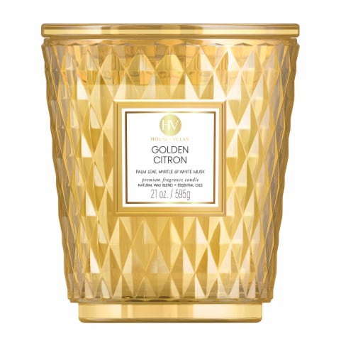 House of Velas Scented Jar Candle - Golden Citron Perspective: front