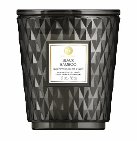 House of Velas Scented Jar Candle - Black Bamboo Perspective: front