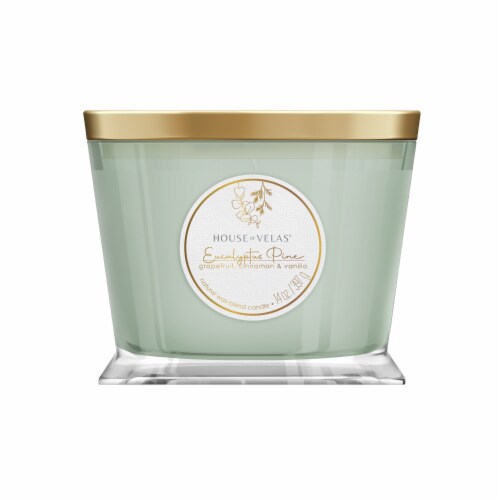 House of Velas Jar Candle - Eucalyptus Pine Perspective: front
