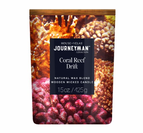 House of Velas® Journeyman™ Coral Reef Drift Scented Jar Candle Perspective: front