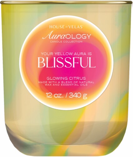 House of Velas The Auraology Collection Aura Blissful Jar Candle - Glowing Citrus Perspective: front