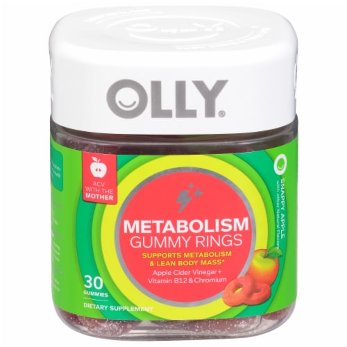 Olly® Metabolism Snappy Apple Gummy Rings Perspective: front
