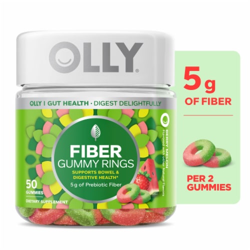OLLY Fiber Rings Berry Melon Flavor Gummy Supplement Fructooligosaccharides 5mg Perspective: front
