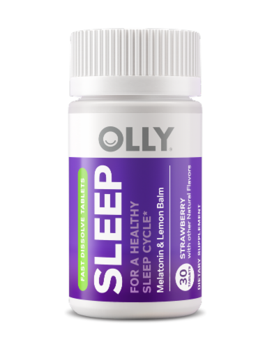 Olly Sleep Fast Dissolves Melatonin & Lemon Balm Perspective: front