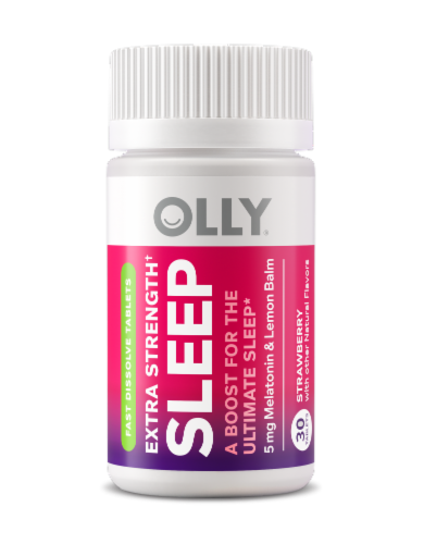 OLLY® Extra Strength Fast Dissolves Sleep Aid Perspective: front