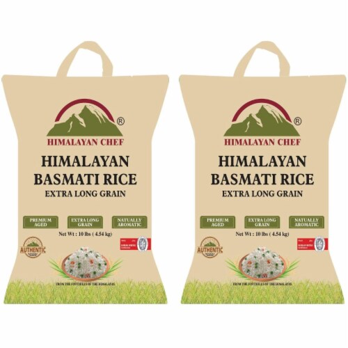 Himalayan Chef 5570 White Basmati Rice, 10 lbs (Pack of 2) Perspective: front