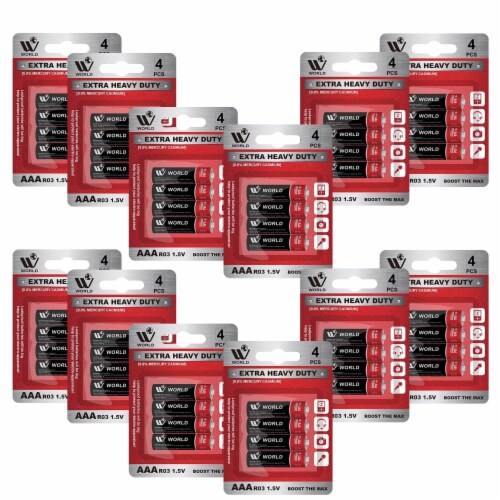 AAA 1.5 Volt Carbon Zinc Cells, Long Lasting Power, Ideal for Household, 12 Pack (48 Count) Perspective: front