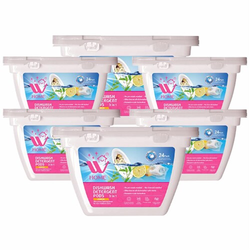 W Home 3-in-1 Dishwasher Pods for a Spotless Clean - 144 Count Total, 24 Pods/Each Perspective: front