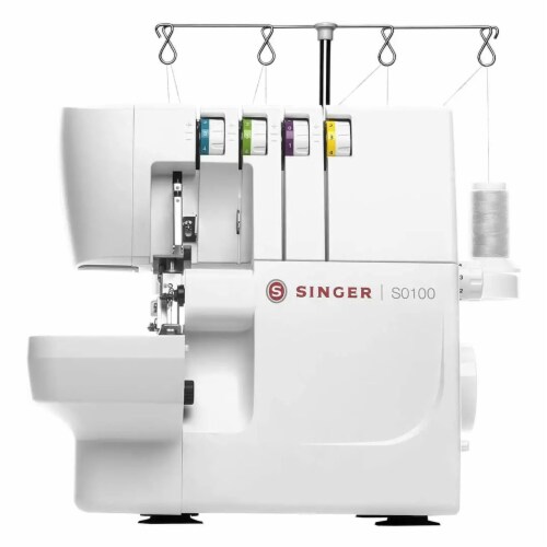 Singer S0100 Serger Overlock Machine w/Included Accessory Kit & Free Arm, White Perspective: front