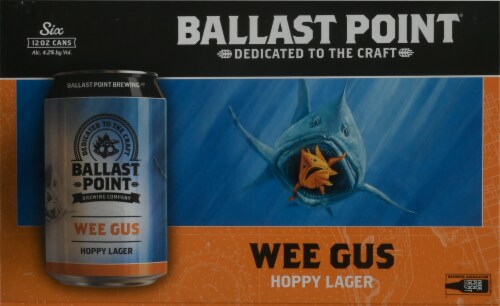 Ballast Point Wee Gus Hoppy Lager Beer Perspective: front