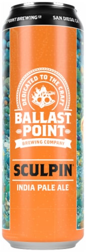 Ballast Point Sculpin IPA Craft Beer Single Can Perspective: front
