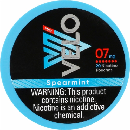 Velo Max Nicotine Pouches - Spearmint 7mg Perspective: front
