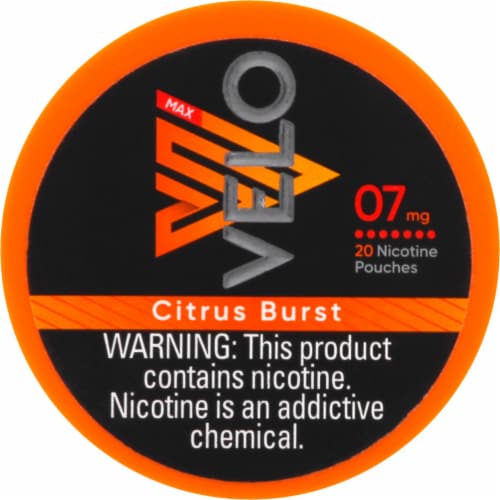 Velo Citrus Burst Nicotine Pouches 7mg Perspective: front