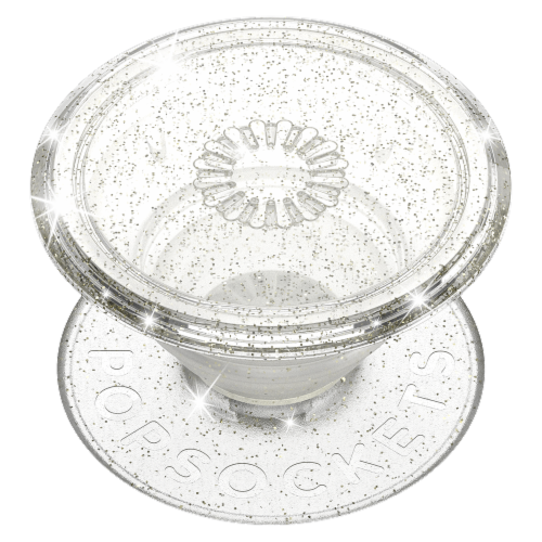PopSockets Clear Glitter PopGrip - Silver Perspective: front