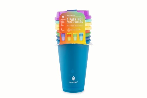 4 Pack Hot Color-Changing Reusable To-go Cups