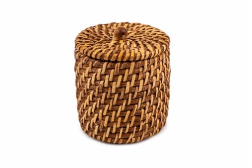 Core Home Small Rattan Canister Perspective: front