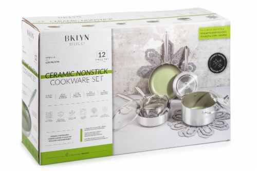 Brooklyn Steel Co. Nebula Collection Ceramic Nonstick Cookware Set - Green,  12 pc - Mariano's