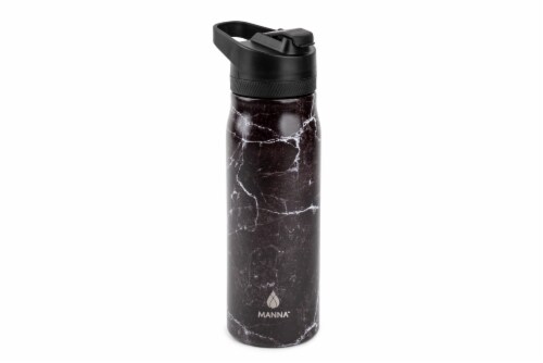 Manna Flight Stainless Steel Bottle - Black Marble Perspective: front