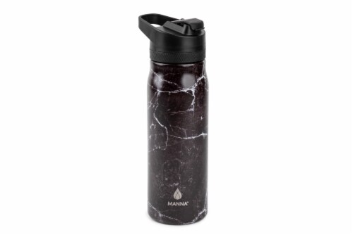 Marble Water Bottle Insulated Stainless Steel Water Bottle Black