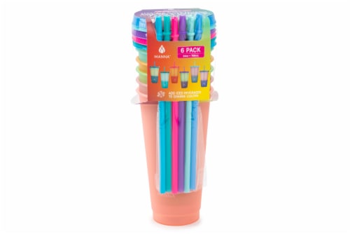 Manna™ 6 Color Changing Tumblers with Straws Perspective: front