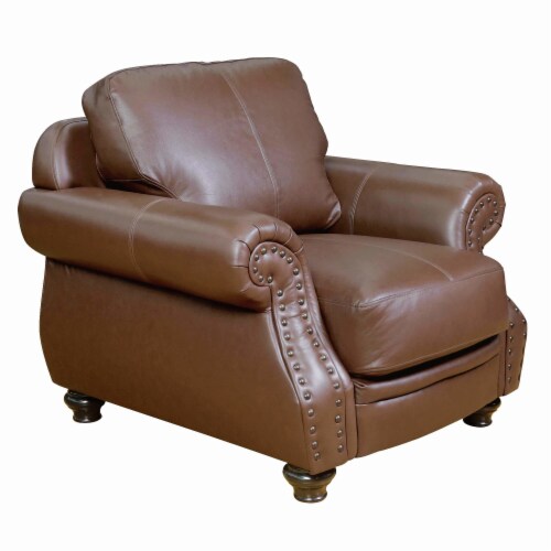 Chestnut brown leather deals chair