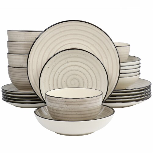 Elama Gia 24 Piece Round Stoneware Dinnerware Set in Cream 1 Each Kroger