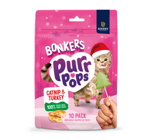 Bonkers™ PurrPops™ Cat Treats Christmas Bag Turkey Perspective: front