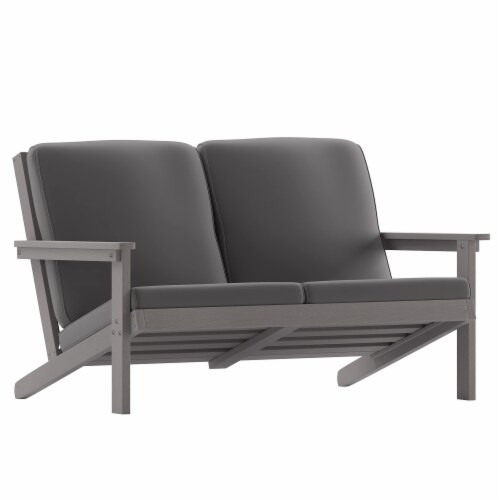 Charlestown All Weather Poly Resin Wood Adirondack Style Deep Seat Patio Loveseat 1 QFC