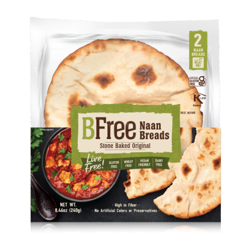 BFree Stone Baked Original Naan Bread Perspective: front