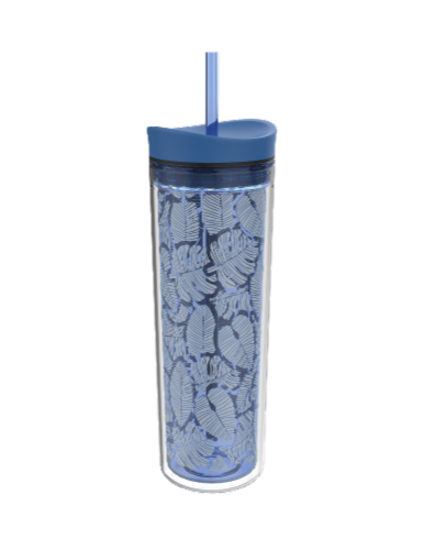 Cool Gear Printed Infinity Chiller Cup with Lid - Blue Perspective: front