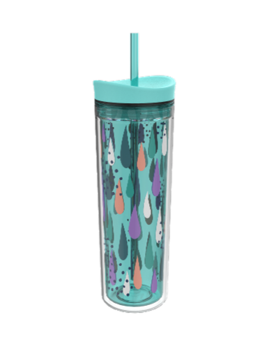 Cool Gear Printed Infinity Chiller Cup with Lid - Teal Perspective: front