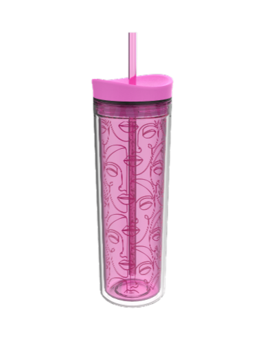Cool Gear Printed Infinity Chiller Cup with Lid - Pink Perspective: front